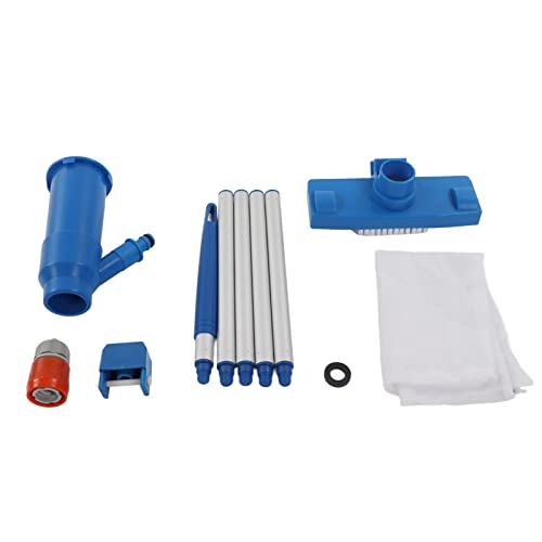 TOOLSGO Tragbarer Pool Jet-Sauger Handwerkzeugset zur Poolpflege mit 57 Zoll 5-teiliger Aluminiumstange Filterbeutel für Whirlpools Teiche Brunnenreinigung (EU -Standardanschluss) von TOOLSGO