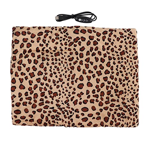 TOOLSGO USB Heizkissen 37 x 47cm waschbar Faltbare Wärmedecke mit 3 einstellbaren Temperatureinstellungen 5V 2A für Haustiere (Leopard -Druckmuster) von TOOLSGO