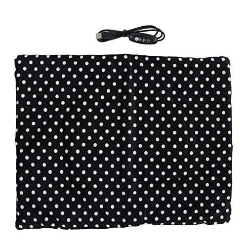 TOOLSGO USB Heizkissen 37 x 47cm waschbar Faltbare Wärmedecke mit 3 einstellbaren Temperatureinstellungen 5V 2A für Haustiere (Weißes Punktmuster) von TOOLSGO