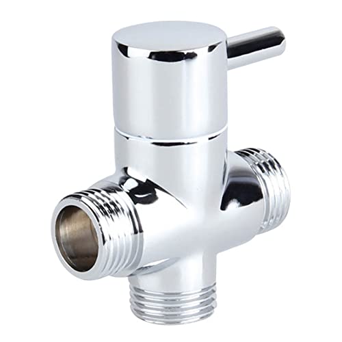 TOOLSTAR Duschumstellventil Ersatz, 3-Wege-T-Adapter, Absperrventil-Umsteller für Duschkopf, Duscharm, Umsteller (G1/2 & G1/2 Auslass, G1/2 männlicher Einlass) von TOOLSTAR