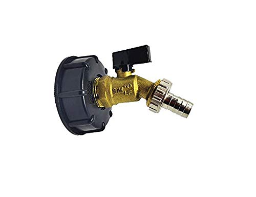 TOOLSTAR IBC Adapter, 1000 Liter Tankadapter IBC Tankadapter S60X6 auf Messing Garten-Wasserhahn, 1,9 cm Nippel-Stil für Haus und Garten Wasseranschlüsse von TOOLSTAR