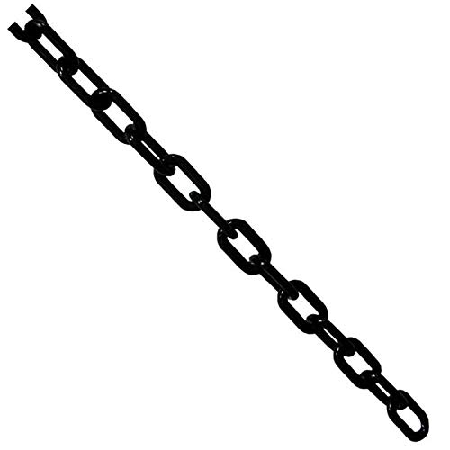 TOOLSTAR Kunststoffkette, 6 mm x 5 m, Absperrung, Kunststoffkette, Parkplatzsperre, Straßen-Warnblock-Barriere, verschiedene Farben, für Haus, Garten, Lager, Verkehr – Schwarz von TOOLSTAR