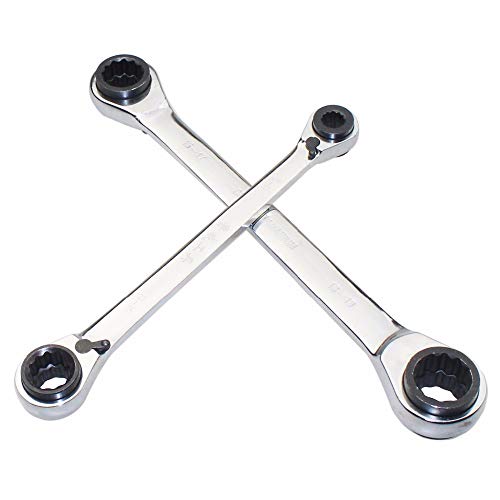 TOOLSTAR Ring-Ratschenschlüssel, 4-in-1, umkehrbarer Ratschenschlüssel, Mehrzweck-Ratschen-Kombinationsschlüssel, Werkzeug (1 Stück), silber von TOOLSTAR