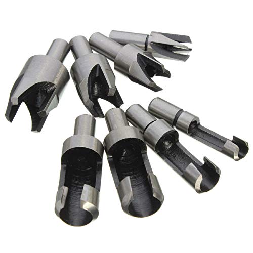 TOOLSTAR Steckschneider/Holzdübelmacher, 8-teiliges Set, Holzdübelschneider, Zapfenschneider, Bohrer-Bits-Set, gerade und konisch, für Holz, trendig, metrisch, 6 mm, 10 mm, 13 mm, 16 mm von TOOLSTAR