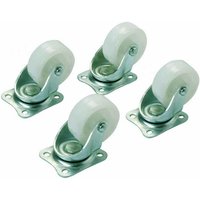 Tooltech - 4 x Lenkrolle Nylon 40 mm weiß von TOOLTECH