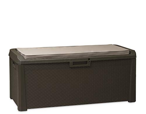 Toomax Santorini Plus Truhe für den Außenbereich aus recyceltem Kunststoff (550 l, Braun) von TOOMAX