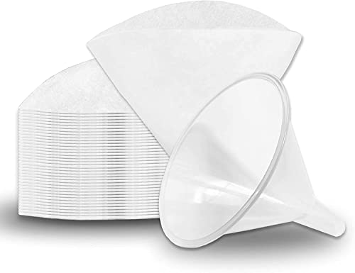 Vliesstoff-Filterkegel Filter Kochöl Saubere Filterung Fritteuse, Paket mit 1 Kegelhalter und 50 Filterkegeln von TOOSIS