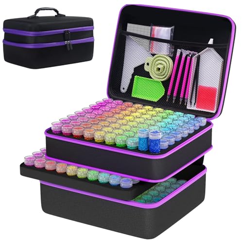 Diamond Painting Aufbewahrungsbox, Großes Diamond Painting Koffer, TOOSOAR Diamond Painting Box, Tragbar 240 Fächer Diamond Painting Zubehör Boxen von TOOSOAR
