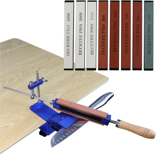 Knife Sharpener mit 8 Schleifsteine, TOOSOAR Messerschärfer Profi, Festwinkel Messer Schleifgerät für Feinschleif-Polierwerkzeug von TOOSOAR