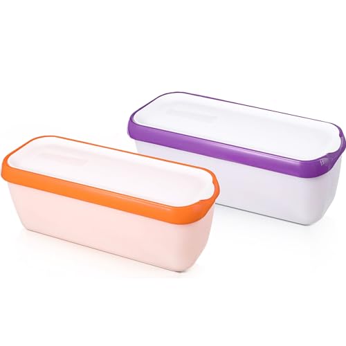 TOOSOAR 2er-Set Eisbehälter für Speiseeis 1.5 L,Eis-Container BPA-frei in Lebensmittelqualität, Zur Lagerung und Herstellung von Speiseeis von TOOSOAR