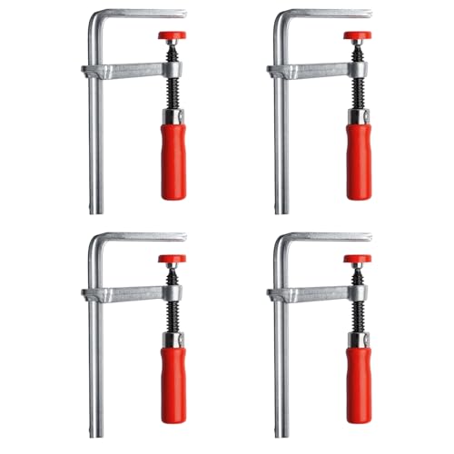 TOOSOAR 4 Stück Schraubzwingen, Kohlenstoffstahl Tischzwinge, Maximale Spannkraft 220 KG Führungsschiene Zwinge, 160 x 60 MM von TOOSOAR