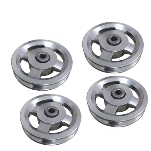 TOOSOAR 4 Stück Seilrolle,88mm umlenkrollen, Aluminiumlegierung,für Drahtseilrolle Garagentor Fitness Zubehör von TOOSOAR