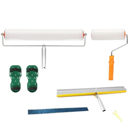 TOOSOAR Bodenbeschichtung Set,mit Epoxid Spike Schuhe für selbstnivellierende Zementarbeiten im Haushalt oder in der Industrie von TOOSOAR