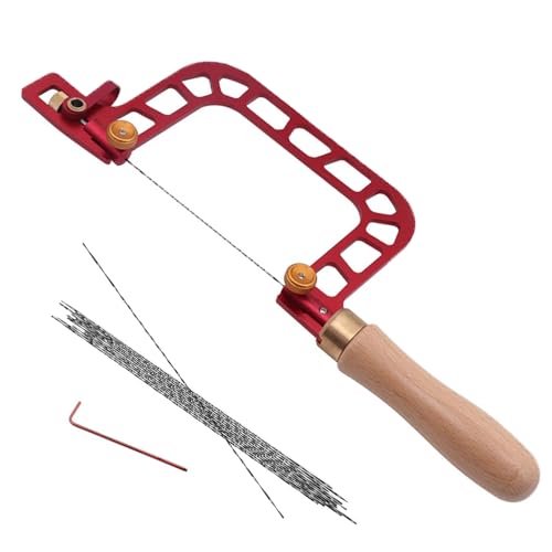 TOOSOAR Laubsäge,mit Sechskantschlüssel und Ersatzblatt,multidirektionales Schneide-Handwerkzeug, Laubsäge für Holz, Kunststoff, Gummi, weiches Metall(3in) von TOOSOAR