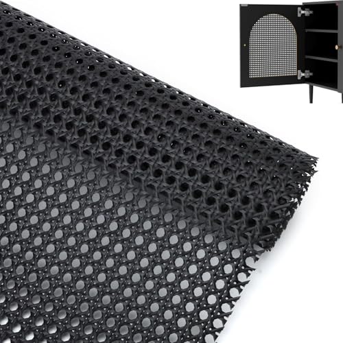 TOOSOAR Rattan-Gurtband,35 x 200cm Natürliches Wiener Geflecht,für Caning Projekte Mesh Rattan Gewebe für Möbel Stühle Schränke,Schwarz von TOOSOAR