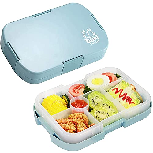 Brotdose Kinder mit Fächern Bento Box Auslaufsicher Robust Lunchbox BPA-Frei,Schule mit 6 Unterteilung Variablen Fächern für Jungs Mädchen Kindergarten,Picknicks Mikrowellen und Spülmaschinenfest,Blau von TOOYOO