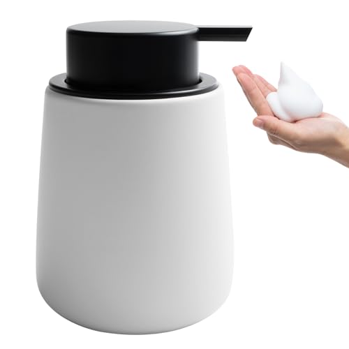 TOOZFO Seifenschaumspender aus Keramik mit leicht zu drückender Pumpe, Handschaumspender für Shampoo, Badezimmer, Küche, 340 ml TOOZFO Seifenschaumspender aus Keramik mit leicht zu drückender Pumpe, Handschaumspender für Shampoo, Badezimmer, Küche, 340 ml von TOOZFO