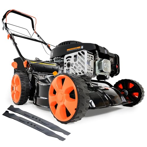 Multifunktionaler Benzin Rasenmäher 123 cm³ - 40 cm schnittbreite - mit Antrieb und Mulchfunktion – Ideal für mittelgroße und große Gärten von TOP CUT