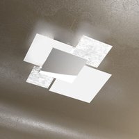 Top-light - Moderne Deckenleuchte 1088/70-FA aus weißem Glas und Blattsilber 4xE27 von TOP-LIGHT
