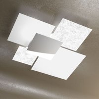 Top-light - Moderne Deckenleuchte 1088/90-FA aus weißem Glas und Blattsilber 4xE27 Top-light - Moderne Deckenleuchte 1088/90-FA aus weißem Glas und Blattsilber 4xE27 von TOP-LIGHT