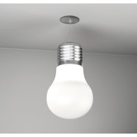 Toplight Big Lamp Pendelleuchte 1-flammig E27 aus weißem Glas und verchromtem Metall, höhenverstellbar, birnenförmiges Design D.30x120cm von TOP-LIGHT