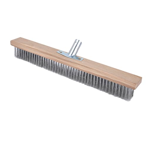 1 Stück Draht Schrubber, 50cm Edelstahl Heavy Duty Steife Metallborste Schrubber Besen mit Holzgriff Connector für Outdoor-Beton Entfernung von TOP-MAX