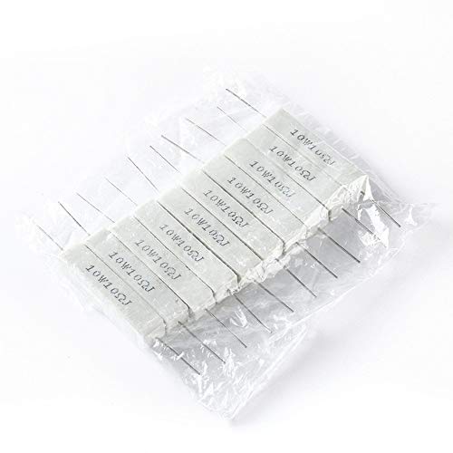 10 Stück 10 W 10 Ohm weiße Drahtwiderstände Keramik-Zement-Festwiderstände für Messgeräte, Automobilelektronik von TOP-MAX