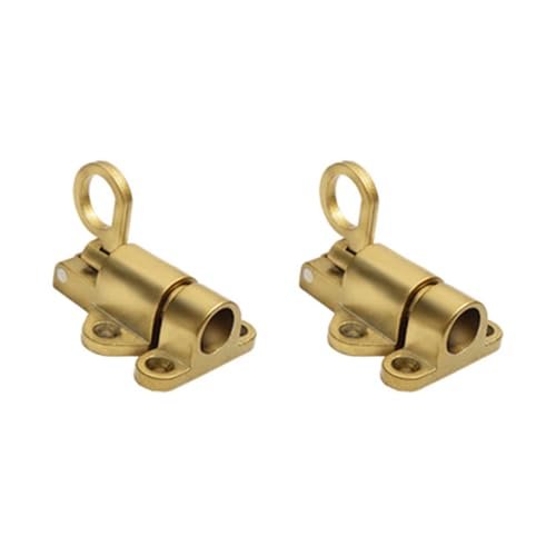 2 Stücke Automatische Türriegel, Aluminiumlegierung Federstiftverriegelung für Fenster, Tor, Schrank, Holztür, Kabinett (Gold) von TOP-MAX