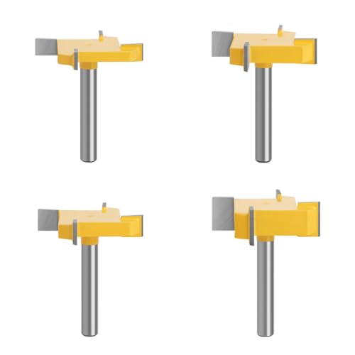 4 Stücke 6mm Schaft Reinigung Fräser, Spoilboard Oberfläche Fräser Bit Holzbearbeitung Fräsen Schneidwerkzeug (1/4 Zoll-1/2 Zoll) von TOP-MAX