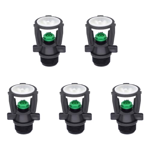 5 Stück Gartensprinkler mit Außengewinde, 360° Automatisch Rotierende Streubewässerungsdüse für die Bewässerung von Rasengewächshäusern und Gemüsekulturen, Satz A 5 Stück Gartensprinkler mit Außengewinde, 360° Automatisch Rotierende Streubewässerungsdüse für die Bewässerung von Rasengewächshäusern und Gemüsekulturen, Satz A von TOP-MAX