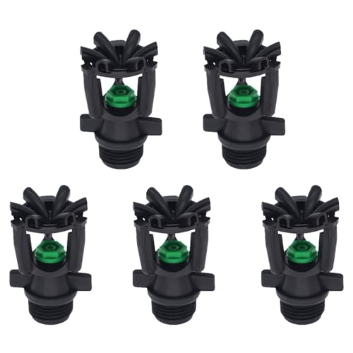 5 Stück Gartensprinkler mit Außengewinde, 360° Automatisch Rotierende Streubewässerungsdüse für die Bewässerung von Rasengewächshäusern und Gemüsekulturen, Satz B von TOP-MAX