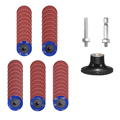 50 Stück Schnellwechselscheiben Set, 2 zoll Schleifscheiben Pad mit 1/4 zoll Schacht und Scheibenpads, Scheiben zum Metall Stahl Edelstahl Schleifen, Polieren, Entzundern, 36#+60#+80#+120#+240# 50 Stück Schnellwechselscheiben Set, 2 zoll Schleifscheiben Pad mit 1/4 zoll Schacht und Scheibenpads, Scheiben zum Metall Stahl Edelstahl Schleifen, Polieren, Entzundern, 36#+60#+80#+120#+240# von TOP-MAX