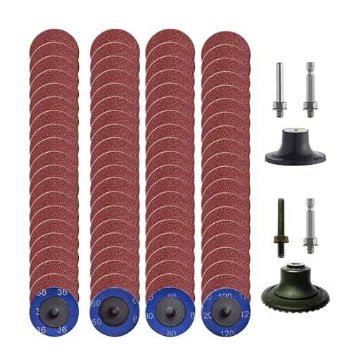 80 Stück Schnellwechselscheiben Set, 2 zoll Schleifscheiben Pad mit 1/4 zoll Schacht und Scheibenpads, Scheiben zum Metall Stahl Edelstahl Schleifen, Polieren, Entzundern, 36#+60#+80#+120# 80 Stück Schnellwechselscheiben Set, 2 zoll Schleifscheiben Pad mit 1/4 zoll Schacht und Scheibenpads, Scheiben zum Metall Stahl Edelstahl Schleifen, Polieren, Entzundern, 36#+60#+80#+120# von TOP-MAX