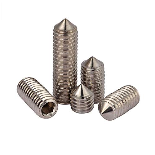 Innensechskant-Madenschrauben, 10 Stück, kopflose Schrauben, Edelstahl, Kegelspitze, Innensechskant, Madenschrauben, Hardware-Befestigungen (M4 x 12 mm) von TOP-MAX