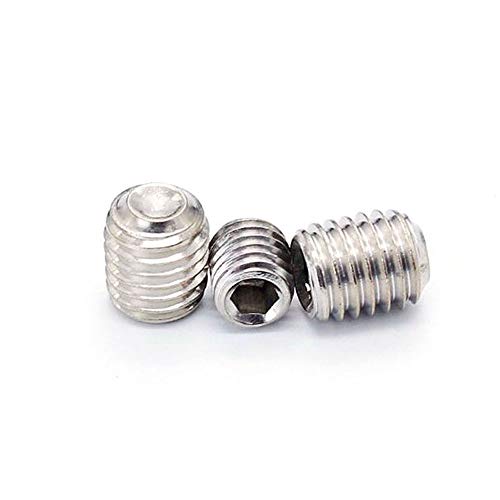 M2,5 x 12 mm Innensechskant-Gewindestift-Set, Madenschrauben, 304 Edelstahl, silberfarben (10 Stück) von TOP-MAX