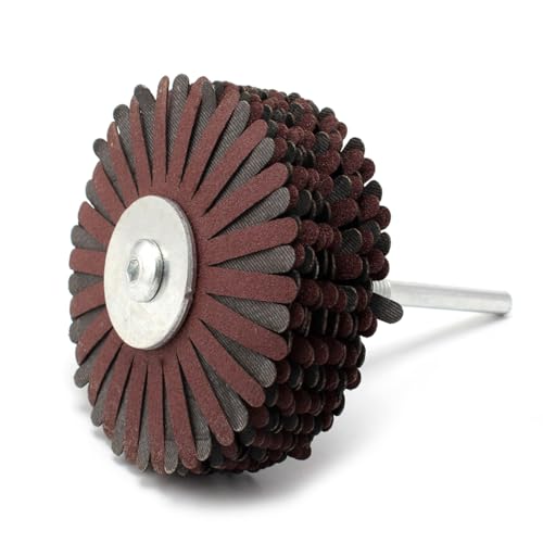Schleifstoff Stoffklappe Rad, 6mm Schaft Fächerschleifer Schleifstern Schleifmaschinen Zubehör für Holzbearbeitung Möbel Polieren [100#] von TOP-MAX