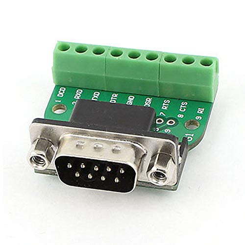 TOP-MAX DB9-Adapterklemmen, DB9-Adapterklemmen, 9-polig, D-Sub, DB9, Breakout-Board-Stecker, 9-polig, 2-reihig, RS232, 1 Stück von TOP-MAX