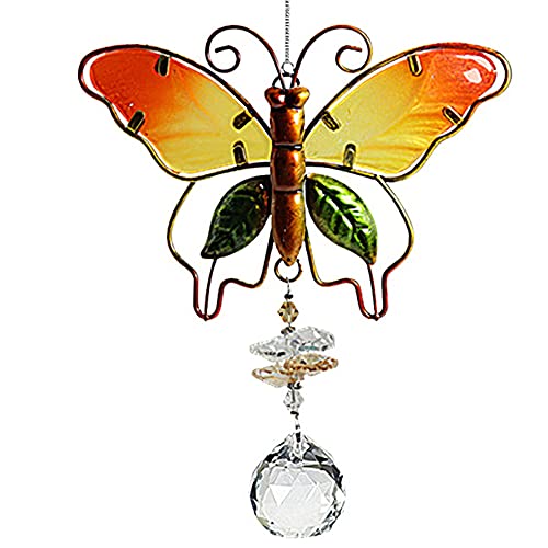 TOP-MAX Kristall-Sonnenfänger zum Aufhängen, Glaskugel, Fensterdekoration, Geschenk für Party, Dekoration, Garten, Auto, Dekoration zum Aufhängen (Schmetterling) von TOP-MAX