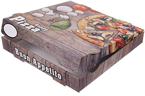 TOP Marques Collectibles 100 Pizzakartons Pizzaboxen braun NYC New York 4,2cm hoch Piccante Verschiedene Größen zur Auswahl (28x28x4.2cm) von TOP Marques Collectibles