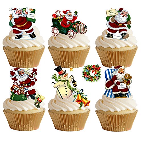 29 Stand Up Classic Father Christmas Santa Motto Premium Essbar Wafer Papier Kuchen Topper Dekorationen von Top That