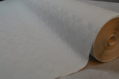 TOP Marques Collectibles 50 Meter Lang 100 cm Breit Farbe: Weiss/Weiß Tischdecke Papier Damastprägung Tischtuch Papierttischdecke Decke Rolle Papiertischdeckenrolle Papierdecke von TOP Marques Collectibles