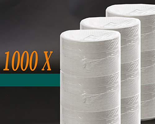 TOP Pappteller rund 23cm weiß aus Frischfaser, Wunsch:1000 Stück von TOP Marques Collectibles