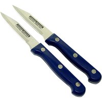 TOP STAR - Gemüsemesser 80 mm 2 Stück blaue Griffe mit Nieten von TOP STAR