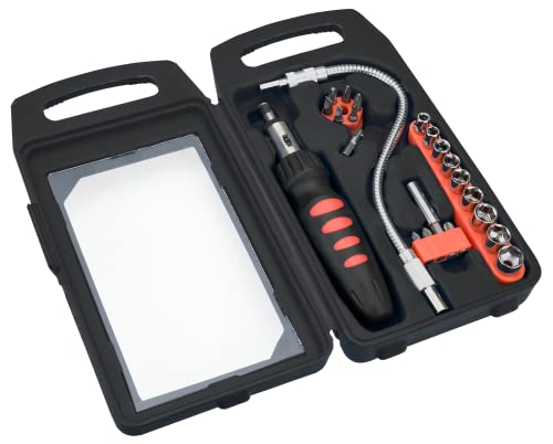 Flexibler Schraubendreher set mit Bits und Stecknüsse von TOP TOOLS