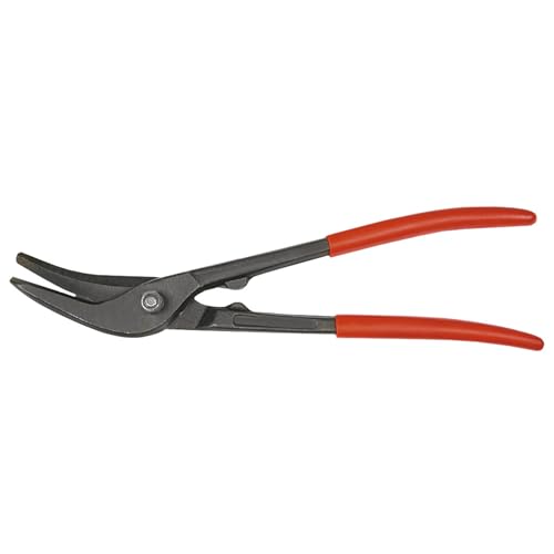 TOP TOOLS Blechschere - Profi Werkzeug - Metallschere - 260 mm - Tin Snips - Basics Durchlaufblechschere - Dachdecker, Klempner, Spengler - Schere für gerade Schnitte von Metall, Stahl Blech von TOP TOOLS
