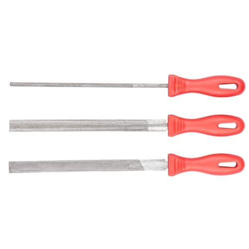 TOP TOOLS Hochwertiges Feilen Set - Feilen Set, 3 tlg. Hand Feilenset inkl. Flachfeile Halbrundfeile Rundfeile Metallfeilen Holzfeilen Set für Heimwerken, Handwerk (Feilenset Metall) von TOP TOOLS