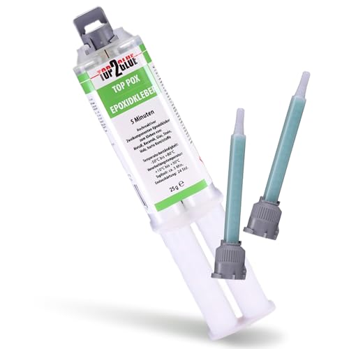 Top2Glue 2k Kleber | Epoxidharz Kleber | 5 Min Harz | echter Epoxy Kleber | 2 Komponenten Kleber | Kunststoff Metall Glas Stein Beton Holz | Express Kleber | 25g Spritze 1:1 + 2 Spitzen Top2Glue 2k Kleber | Epoxidharz Kleber | 5 Min Harz | echter Epoxy Kleber | 2 Komponenten Kleber | Kunststoff Metall Glas Stein Beton Holz | Express Kleber | 25g Spritze 1:1 + 2 Spitzen von TOP2GLUE