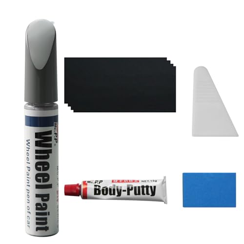 TOPABYTE Felgen Ausbesserungslack für Tesla Model Y 19" Apollo Rad, Model 3 19" 20" Stiletto-Rad, Bordsteinkratzer Reparaturset Rad DIY Bordsteinkratzer Lackstift, Sonic Silver von TOPABYTE