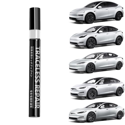 TOPABYTE Lackstift für Tesla Model Y Juniper Model 3 Highland Model X Model S Autolack Ausbesserungslacke Weiß Lackstifte Auto DIY Kratzer Reparatur, Pearl White Multi-coat - PPSW von TOPABYTE