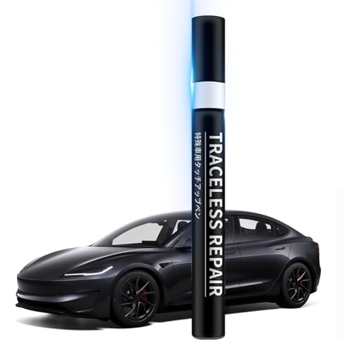 TOPABYTE Lackstift für Tesla Model Y Model 3 Highland Model S Model X Ausbesserungsstift Autolack Schwarz gegen Kratzer, Perfekte Deckkraft und schnelle Trocknung, Solid Black - PBSB von TOPABYTE